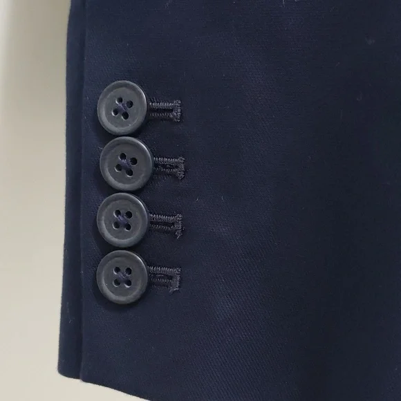 New Womens Navy Blue One Button  Front Closure J Crew 100% Cotton Blazer - Picture 7 of 7
